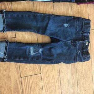 Girls 2T cuffed distressed jeans